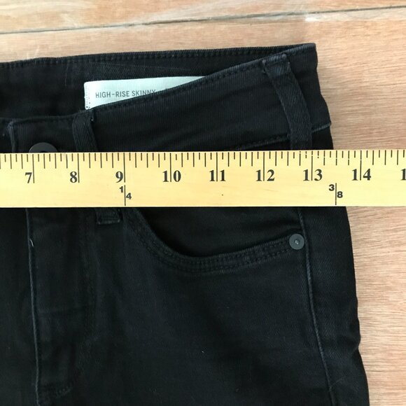 Pilcro and the Letterpress Anthropologie High Rise Skinny Jeans Women 26 Black - Picture 11 of 11